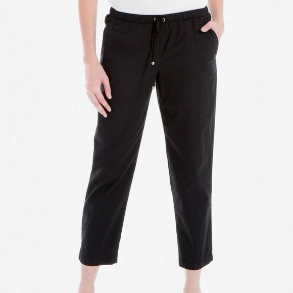 Max Studio London Cropped Track Distressed Pants - Picture 1 of 7